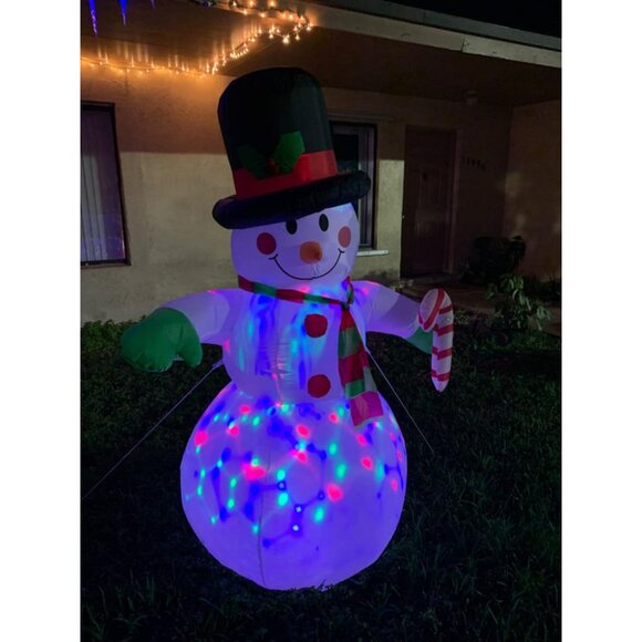 🆕6ft Christmas Inflatable Snowman Blow up Rotating LED Light Outdoor Decoration - Picture 3 of 7